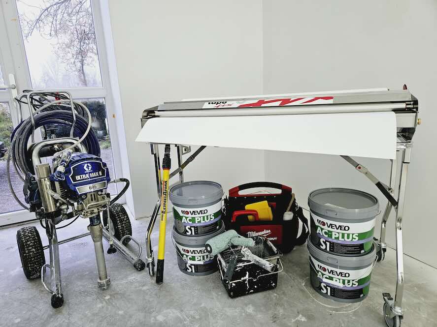 renovliesbehang machine, renovlies behang aanbrengen